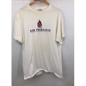 Men's Crazy Shirts White Vintage San Francisco Tee Shirt 90s - Size XL